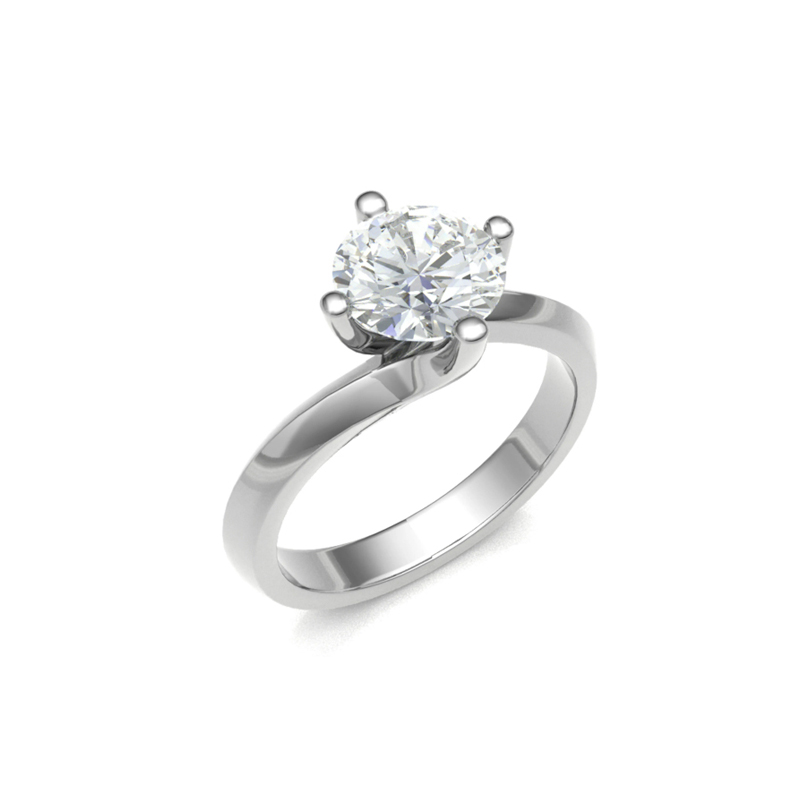 4-Prong Twist Setting 18K Gold / Platinum