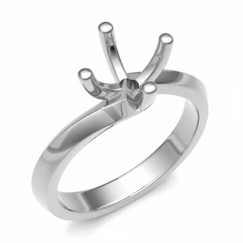 4-Prong Twist Setting 18K Gold / Platinum - Image 5