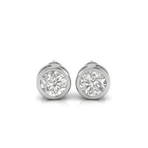 Bezel Diamond Earring Setting in 18K Gold