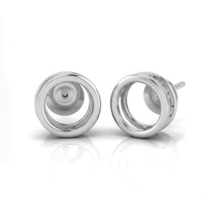 Bezel Diamond Earring Setting in 18K Gold