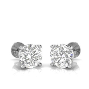 Diamond Stud Earrings 1.00 ct. in 18k Gold / Platinum Settings – Color D, Clarity VS1