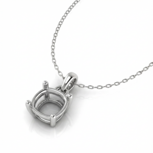 18k Gold Cushion-Shaped Diamond Pendant Setting