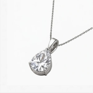 18k Gold Pear-Shaped Diamond Pendant Setting