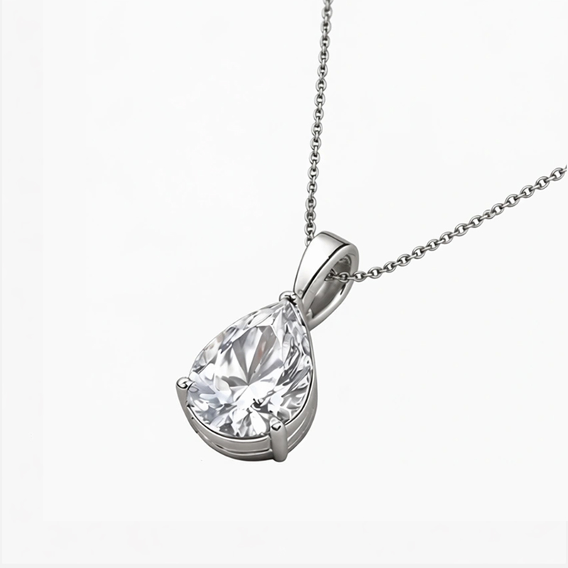 18k Gold Pear-Shaped Diamond Pendant Setting