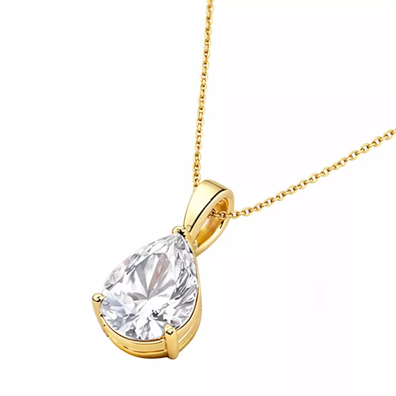 18k Gold Pear-Shaped Diamond Pendant Setting - Image 5