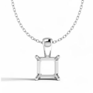 18k Gold Princess Shaped Diamond Pendant