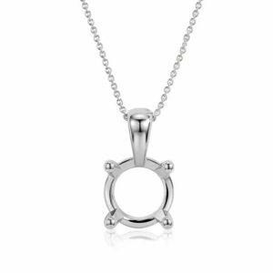 18k Gold Round Brilliant Pendant Setting