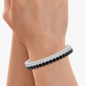 Ebony & Ivory – Twin Diamond Tennis Bracelets in 18k Gold (4.00 ct.)