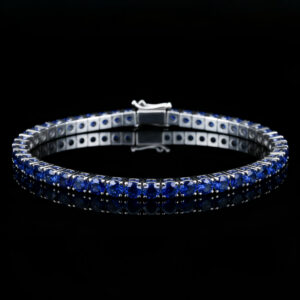 SAPPHIRE TENNIS BRACELET<BR>7.00 Ct. Royal Blue Sapphires in 18K Gold