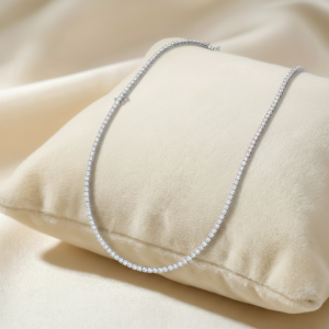 Round Brilliant Riviere Diamond Necklace<BR>5.55 Ct. In 18k Gold