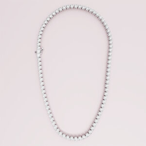 DIAMOND TENNIS NECKLACE NECKLACE<BR>5.55 to 6.60 Ct. In 18k Gold