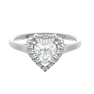 Classic Halo Ring For Heart-Shaped Diamonds 18k Gold / Platinum