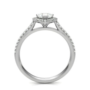 Royal Halo Ring For Heart-Shaped Diamonds 18k Gold / Platinum