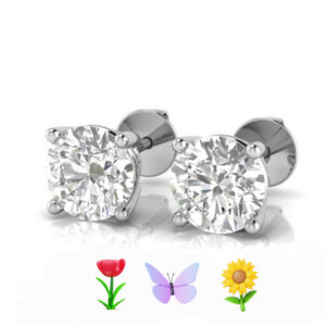 Diamond Stud Earrings 0.60 ct. in 18k gold settings - Color F, Clarity VS2