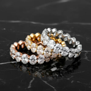 Full-Set Oval Diamond Eterntiy Ring<br> 3.80 Ct. in 18K Gold