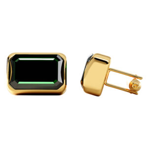 PREMIUM VERDANT EMERALD CUFFLINKS<BR>4.00-6.00 Ct. In 18K Yellow Gold