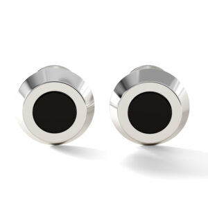 TOP BLACK DIAMOND SPHERE CUFFLINKS<BR>4.00-6.00 CT. In 18K White Gold