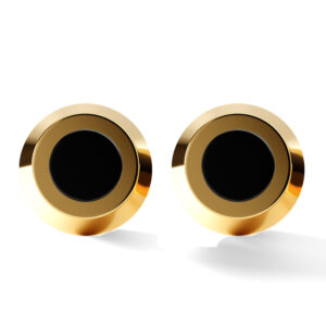 TOP BLACK DIAMOND SPHERE CUFFLINKS<BR>6.40-8.00 Ct. In 18k Yellow Gold