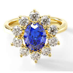 SAPPHIRE STARLIGHT RING<br>1.40 Ct. Sapphire & 1.00 Ct. Diamonds in 18K Gold