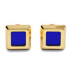PREMIUM LAPIS SQUARE CUFFLINKS<BR>4.00-6.00 ct. In 18K Yellow Gold - Image 4