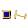 PREMIUM LAPIS SQUARE CUFFLINKS<BR>4.00-6.00 ct. In 18K Yellow Gold - Image 3