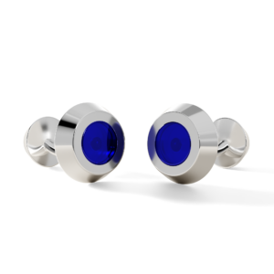 PREMIUM LAPIS SPHERE CUFFLINKS<BR>4.00-6.00 CT. In 18K White Gold