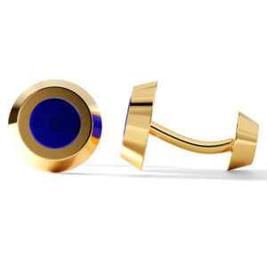 PREMIUM LAPIS SPHERE CUFFLINKS<BR>4.00-6.00 CT. In 18K Yellow Gold