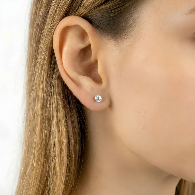 Classic Diamond Stud Earrings<br>1.40 to 2.00 Ct. 18K Gold - Image 2