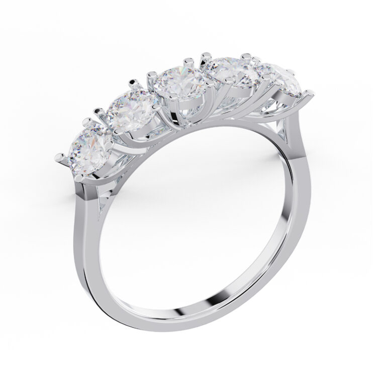 SIGNATURE FIVE STONE DIAMOND RING<br> 2.50 Ct. 18K Gold