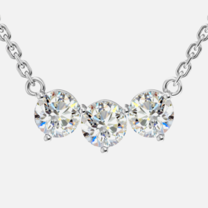 Signature 3 Stone Horizontal Diamond Pendant<BR>1.50 ct. 18K Gold