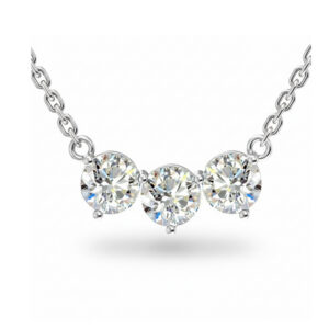 Signature 3 Stone Horizontal Diamond Pendant<BR>1.50 ct. 18K Gold