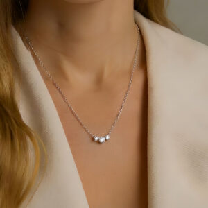 Signature 3 Stone Horizontal Diamond Pendant<BR>1.50 ct. 18K Gold