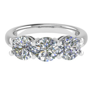 Perfect Trio Classic – Three-Stone Diamond Ring 18 Gold / Platinum