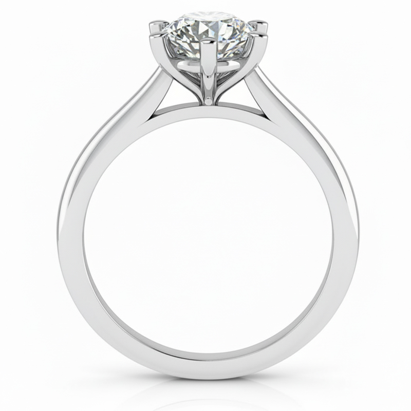 6-Prong Orchid Crown Setting 18K Gold / Platinum - Image 4