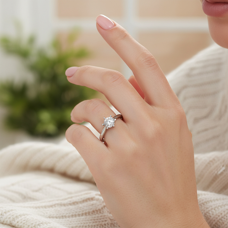 6-Prong Orchid Crown Setting 18K Gold / Platinum