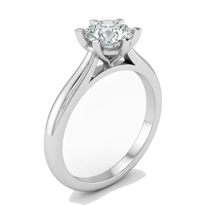 6-Prong Orchid Crown Setting 18K Gold / Platinum - Image 2