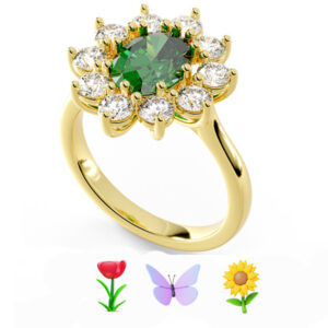 XMAS EMERALD STARLIGHT RING<br>1.40 ct. Emerald & 1.00 ct. Diamonds In 18K Gold