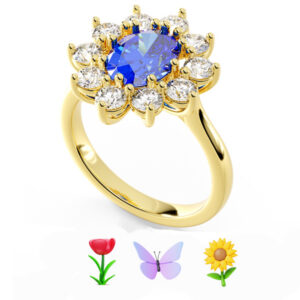 XMAS SAPPHIRE STARLIGHT RING<br>1.40 Ct. Sapphire & 1.00 Ct. Diamonds in 18K Gold