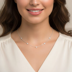 Five-Stone Diamond Drop Necklace<BR>0.75 ct.-1.00 ct. 18K Gold