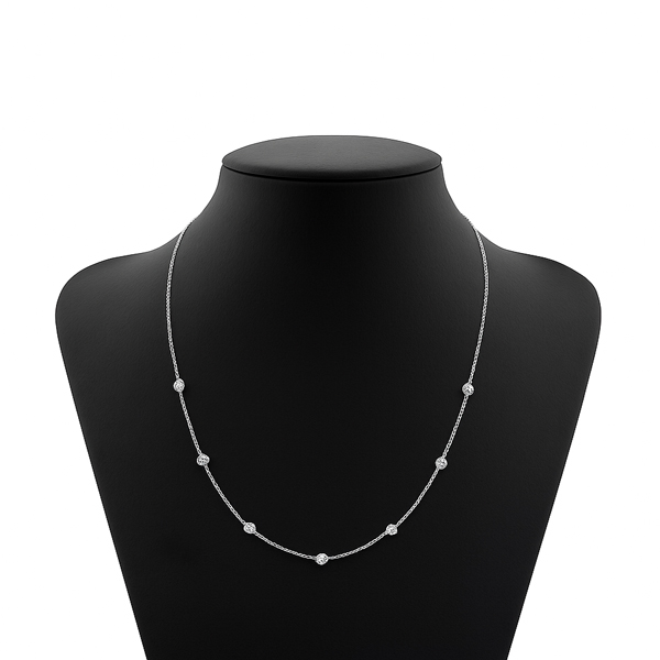 7 Diamond Bezel Necklace