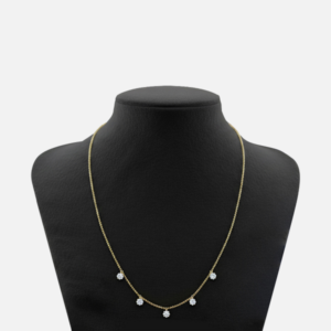 Five-Stone Diamond Drop Necklace<BR>0.75 ct.-1.00 ct. 18K Gold