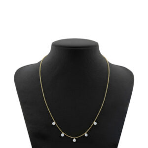 Five-Stone Diamond Drop Necklace<BR>0.75 ct.-1.00 ct. 18K Gold