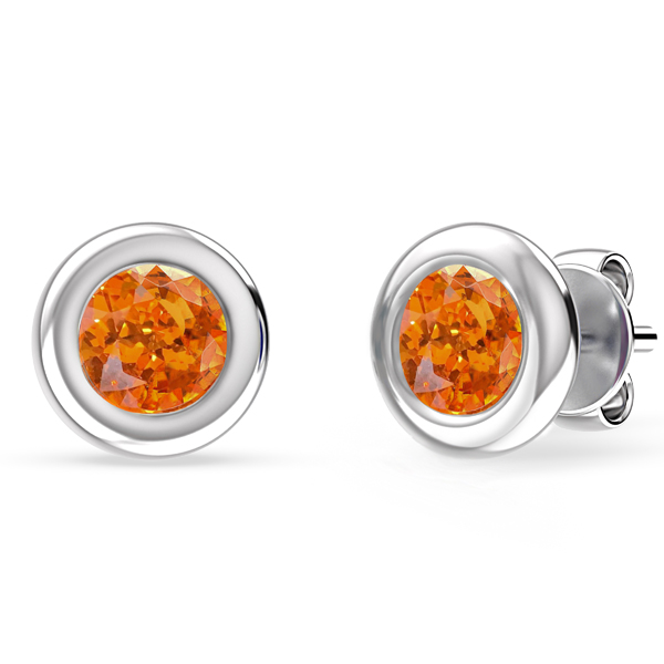 18K White Gold Mandarin Garnet