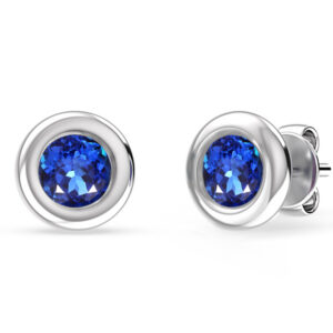 Colored Stone Bezel Studs <br> 1.50 Ct. In 18K Gold