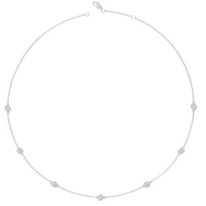 Seven Diamond Bezel Necklace<BR>1.05 ct.-1.40 ct. 18K Gold