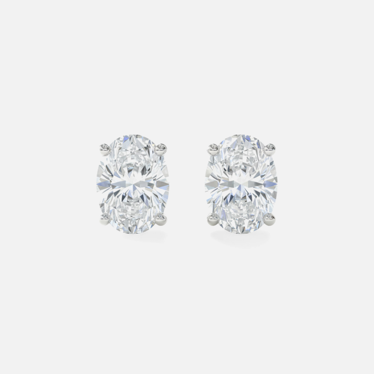 Classic Diamond Oval Earrings<br>0.60 to 1.00 Ct. 18k Gold
