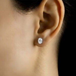 Classic Diamond Oval Earrings<br>0.60 to 1.00 Ct. 18k Gold