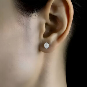 Oval Diamond Halo Earrings<br>0.60 to 1.00 Ct. 18K Gold