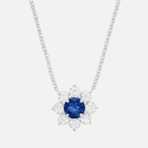 Sapphire Flower Pendant<BR>1.46 ct. 18K Gold