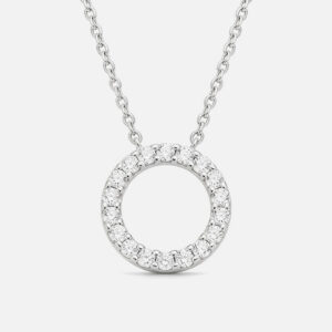 Diamond Halo Pendant Necklace<BR>0.50 ct. 18K Gold